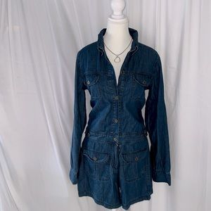 Denim Utility Long Sleeve Shorts Romper Size Junior’s Size 9